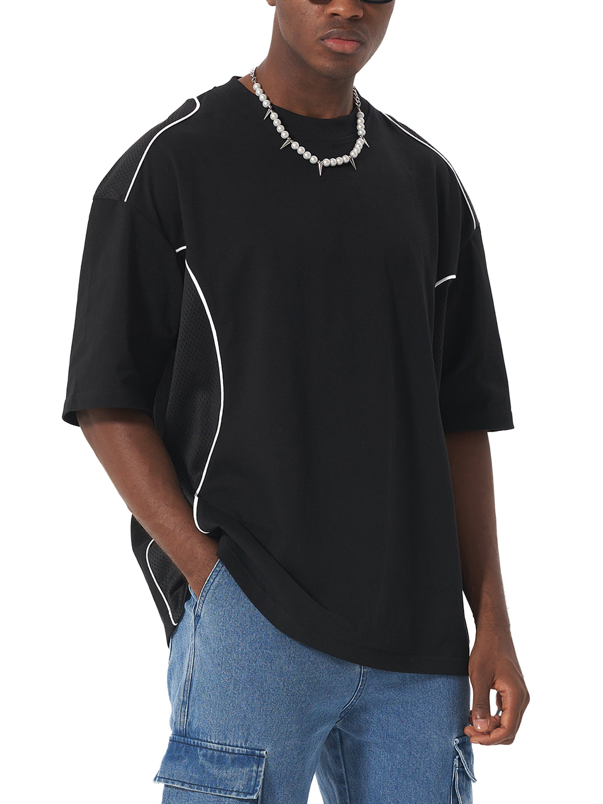 Dropblvd,Contrast Piped Panel ,loose fit